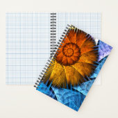 フローラオレンジイエローブルー抽象芸術アート ノートブック (内側)