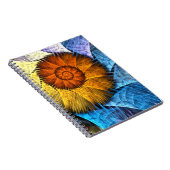 フローラオレンジイエローブルー抽象芸術アート ノートブック (右側)