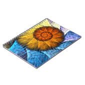 フローラオレンジイエローブルー抽象芸術アート ノートブック (左側)