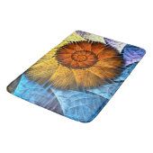 フローラオレンジイエローブルー抽象芸術アート バスマット (アングル)