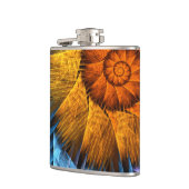 フローラオレンジイエローブルー抽象芸術アート フラスク (左)