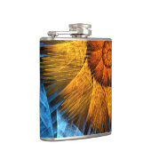 フローラオレンジイエローブルー抽象芸術アート フラスク (右)