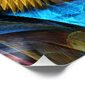 フローラオレンジイエローブルー抽象芸術アート ポスター (コーナー)