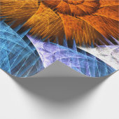 フローラオレンジイエローブルー抽象芸術アート ラッピングペーパー (角)