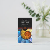 フローラオレンジイエローブルー抽象芸術アート 名刺 (スタンド正面)