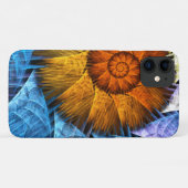 フローラオレンジイエローブルー抽象芸術アート Case-Mate iPhoneケース (裏面(横))