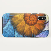 フローラオレンジイエローブルー抽象芸術アート Case-Mate iPhoneケース (裏面(横))