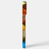 フローラオレンジイエローブルー抽象芸術アート Case-Mate iPhoneケース (裏面 / 右)