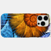 フローラオレンジイエローブルー抽象芸術アート Case-Mate iPhoneケース (裏面 (横))