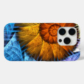 フローラオレンジイエローブルー抽象芸術アート Case-Mate iPhoneケース (裏面 (横))
