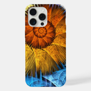 フローラオレンジイエローブルー抽象芸術アート iPhone 15 PRO MAXケース