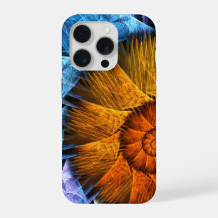 フローラオレンジイエローブルー抽象芸術アート iPhone 15 PROケース