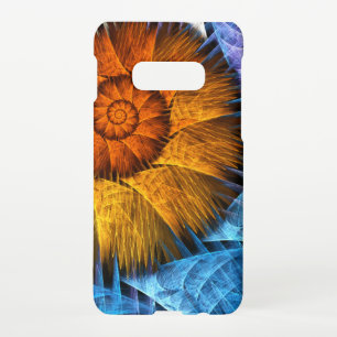 フローラオレンジイエローブルー抽象芸術アート SAMSUNG GALAXY S10Eケース
