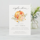 フローラオレンジオータムカボチャカップルズシャワー招待状 サンキューカード (スタンド正面)