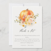 フローラオレンジオータムカボチャ結婚フローラ サンキューカード (正面)