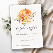 フローラオレンジカボチャおむつラッフルベビーシャワー エンクロージャーカード