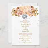 フローラオレンジディスコボールエレガントウェディングリハーサル 招待状 (正面)