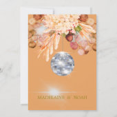 フローラオレンジディスコボールエレガントウェディングリハーサル 招待状 (裏面)