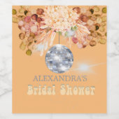 フローラオレンジディスコボールブライダルシャワーワインラベル ワインラベル (シングルラベル)