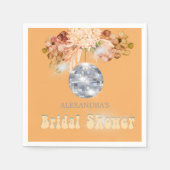 フローラオレンジディスコボールブライダルシャワー スタンダードカクテルナプキン (正面)