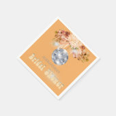 フローラオレンジディスコボールブライダルシャワー スタンダードカクテルナプキン (角)