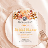 フローラオレンジディスコボールブライダルシャワー 招待状