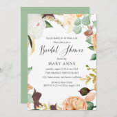 フローラオレンジバ結婚ートサマーブライダルシャワーI 招待状 (正面/裏面)