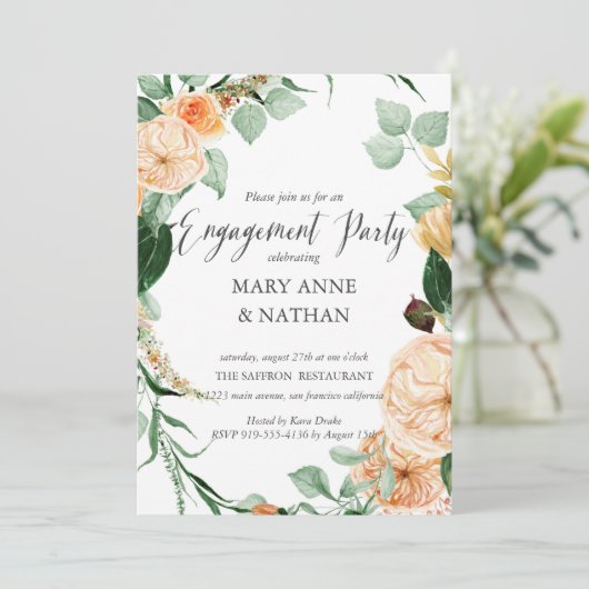 フローラオレンジバ結婚ートサマー婚約パーティ 招待状 (スタンド正面)