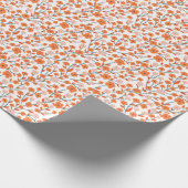 フローラオレンジパステルホワイトシームレス ラッピングペーパー (角)