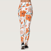 フローラオレンジパステルホワイトシームレス レギンス (裏面)