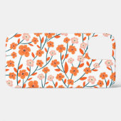 フローラオレンジパステルホワイトシームレス Case-Mate iPhoneケース (裏面 (横))