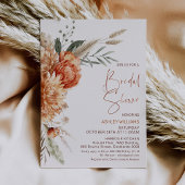 フローラオレンジブラウン秋インラブブライダルシャワー 招待状