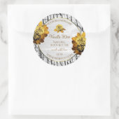 フローラオレンジホワイトツリーバークグレイン製品ラベル ラウンドシール (バッグ)