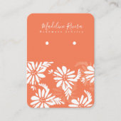 フローラオレンジホワイト手作りイヤリングディスプレイカード コーリングカード (正面)