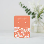 フローラオレンジホワイト手作りイヤリングディスプレイカード コーリングカード (スタンド正面)