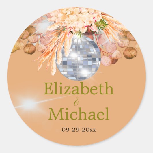 フローラオレンジユーカリプアスパエレガントスディスコ ラウンドシール (正面)