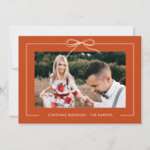 フローラオレンジリボン額写真クリスマス シーズンカード (正面)