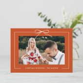 フローラオレンジリボン額写真クリスマス シーズンカード (スタンド正面)