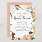 フローラオレンジ晩夏結婚のブライダルブランチ 招待状 (正面/裏面)