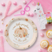 フローラオレンジ秋リトルカボチャ2nd birthday ペーパープレート (パーティー)