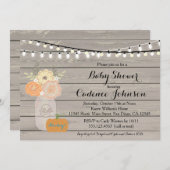 フローラオレンジ素朴イエローボーイベビーシャワー招待状 招待状 (正面/裏面)