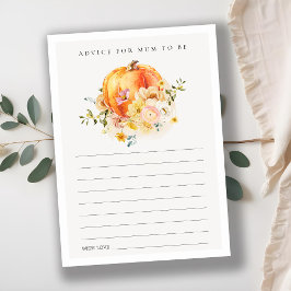 フローラオレンジ色のカボチャはママの赤ちゃんシャワーのアドバイス エンクロージャーカード