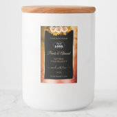 フローラオレンジ赤大理石ブラック製品ラベルロゴ フードラベル (正面)