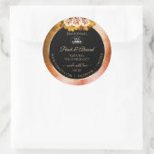 フローラオレンジ赤大理石ブラック製品ラベルロゴ ラウンドシール (バッグ)