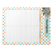 フローラオレンジnブルーポルカDo_臨床反射 ノートパッド (正面)