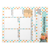 フローラオレンジnブルー_投薬テンプレート ノートパッド (正面)