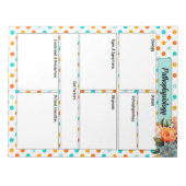 フローラオレンジnブルー_病態生理学温度 ノートパッド (正面)