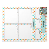 フローラオレンジnブルー_病気温度1 ノートパッド (正面)