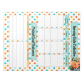 フローラオレンジnブルー_看護データ収集 ノートパッド (正面)