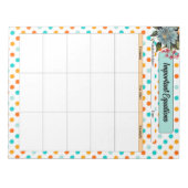 フローラオレンジnブルー_重要な方程式 ノートパッド (正面)